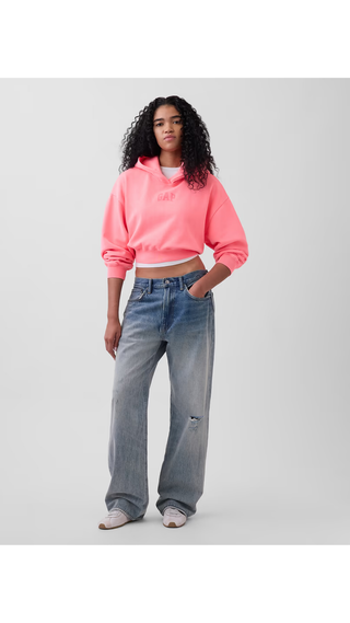 Hoodie Gap VintageSoft Overside Crop Logo Sassy Pink