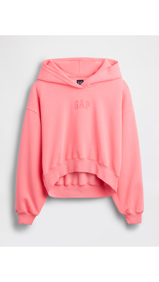 Hoodie Gap VintageSoft Overside Crop Logo Sassy Pink