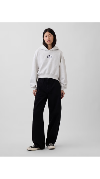 Hoodie Gap VintageSoft Overside Crop Logo Blanco