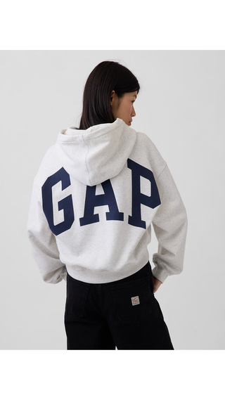 Hoodie Gap VintageSoft Overside Crop Logo Blanco