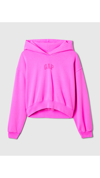Hoodie Gap Logo Cropped Neon Pink