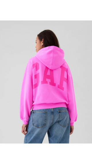 Hoodie Gap Logo Cropped Neon Pink