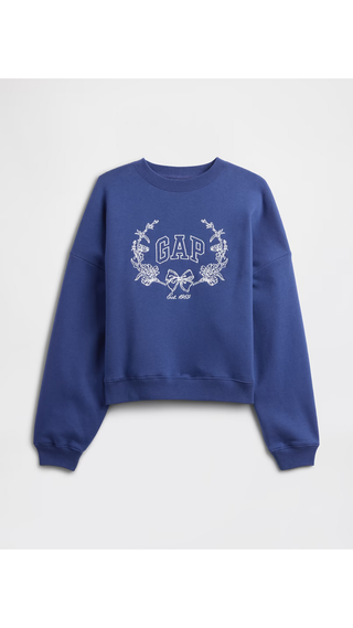 Sweatshirt Gap Relaxed Wedge Logo Blue Track