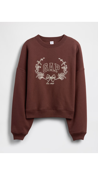 Sweatshirt Gap Relaxed Wedge Logo Chocolate
