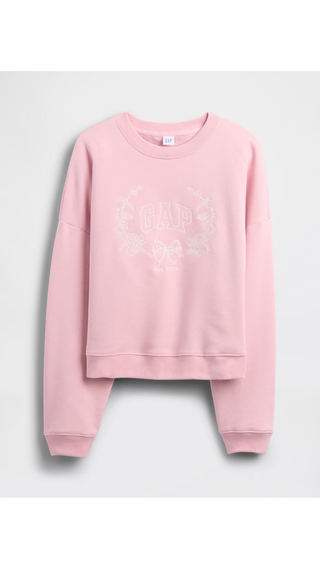 Sweatshirt Gap Relaxed Wedge Logo Pure Pink