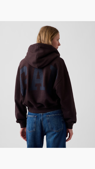 Hoodie Gap Vintage Cropped Logo Brown