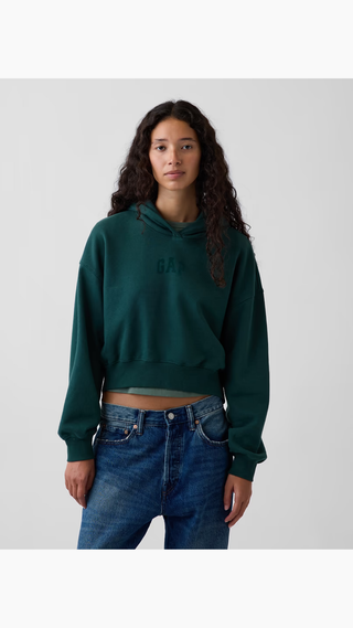 Hoodie Gap Vintage Cropped Logo Dark Green