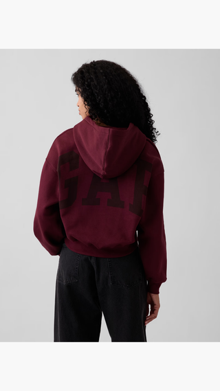 Hoodie Gap Vintage Cropped Logo Purple Burgundy