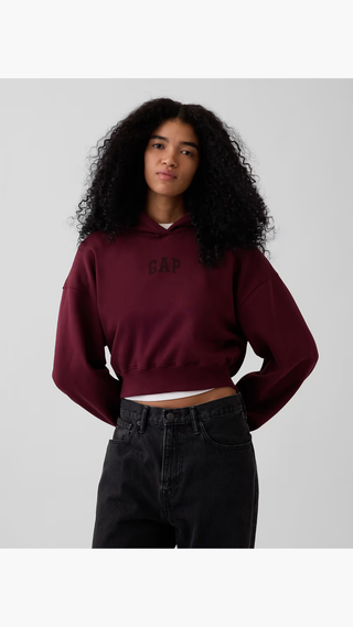 Hoodie Gap Vintage Cropped Logo Purple Burgundy