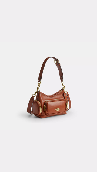 Cartera Coach Laurel Shoulder Bag 22 With Pockets Cinnamon