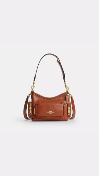 Cartera Coach Laurel Shoulder Bag 22 With Pockets Cinnamon