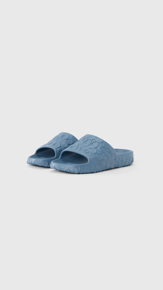 Chancletas Coach molded slide Celeste
