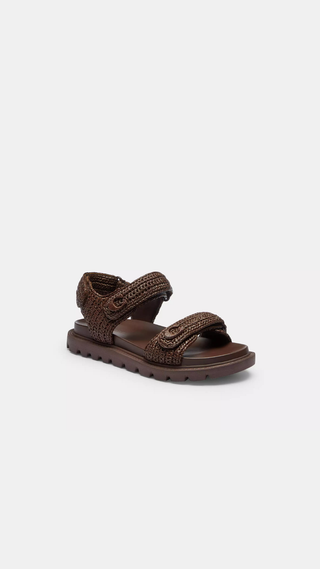 Sandalias Coach TR Raffia PLT Sandal Natural Marron