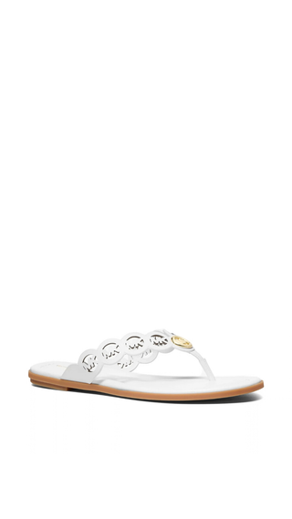 Chancletas Michael Kors Khloe Flat Thong Sandal Blanco