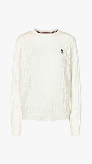 Sweater US Polo Short Sleeve Srew Sable Blanco