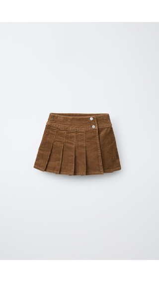 Falda Zara Plisada Cafe