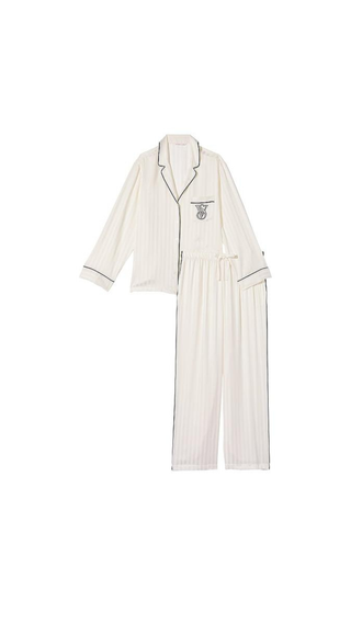 Pantalon Pijama Victoria Secret Satin Long Set White