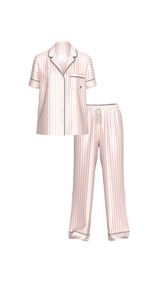 Pantalon Pijama Victoria Secret Satin Long Set Pink
