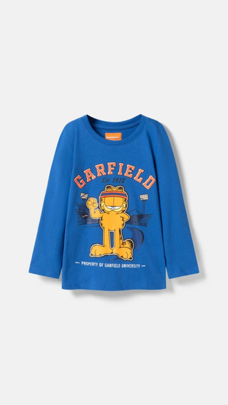 Polera Pepco Manga Larga Garfield Azul