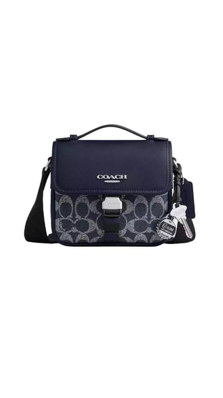 Crossbody Coach Racer Signature Charm Demin/Chalk