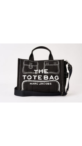 Bolso Marc Jabocs Tote Mediano Colección Lujo Blanco y Negro