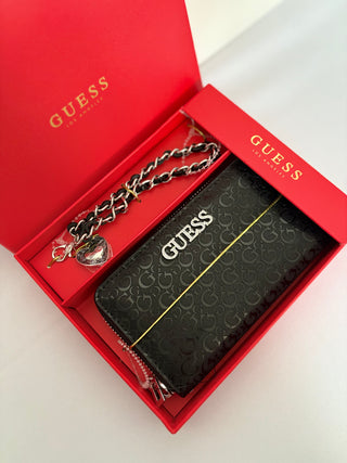 Set Billetera Guess Black