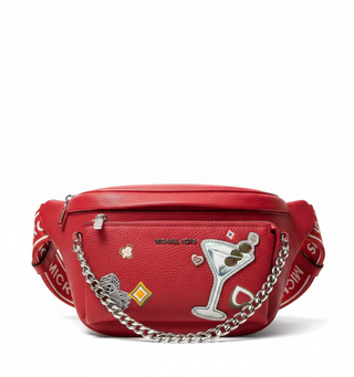 Riñonera Michael Kors Slater Medium Chain Sling Pack Crossbody Bag Dark Raspberry