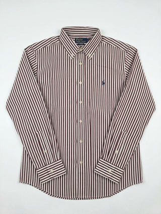 Camisa Ralph Lauren Oxford Rayas Blanca