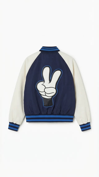 BOMBER AZUL MAS BEIGER MICKEY