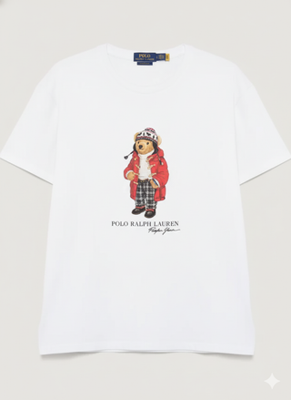 Polera Polo Bear Ralph Lauren Bear-Print White