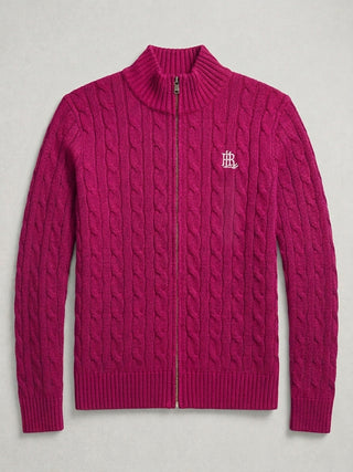 Sweater Ralph Lauren Cable-Knit Full-zip Purpura