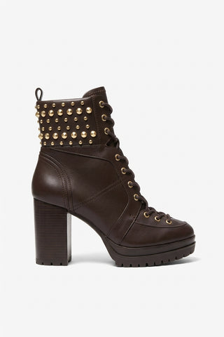 Botas Michael Kors Yvonne Bootie Leather/Astor Studs Chocolate