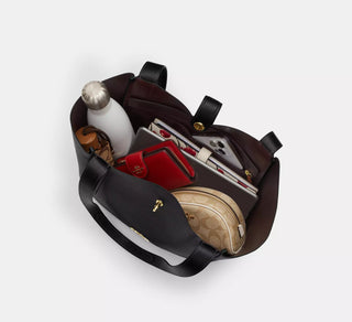 Tote Coach Hadley Turnlock Tote Bag pebbled leather/Gold/Chalk