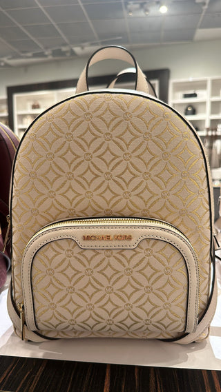 Mochila Michael Kors Jaycee Pale Gold Multi mediana