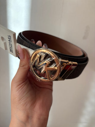 Cinturon Michael Kors reversible café monogram/camel