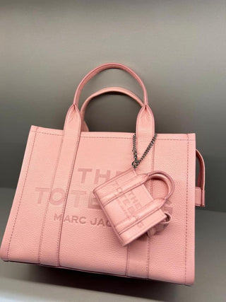 The Leather Medium Tote Bag Marc Jacobs Ribbon Pink