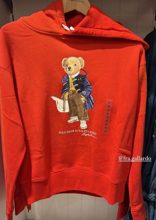 Poleron Polo bear Ralph Lauren rojo con capucha