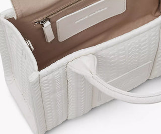 The Leather Monogram Small Tote Bag Marc Jacobs White