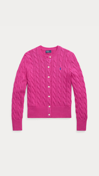 Sweater Polo Ralph Lauren Cable knit cotton cardigan Rosado