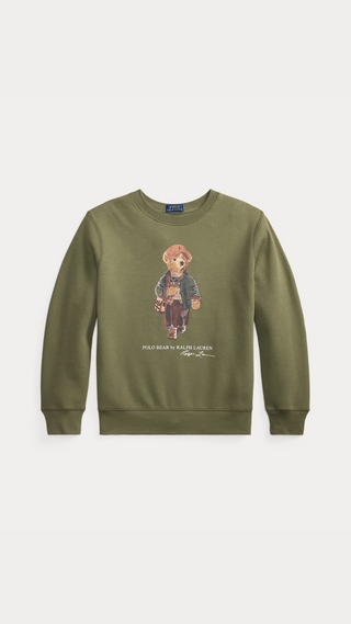 Poleron Ralph Lauren Bear Logo Verde