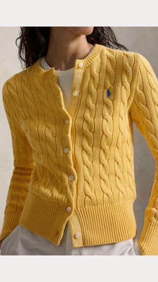 Sweater Polo Ralph Lauren Cable knit cotton cardigan Amarillo
