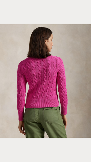 Sweater Polo Ralph Lauren Cable knit cotton cardigan Rosado