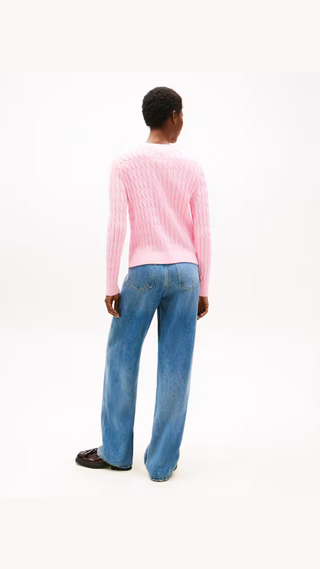 Sweater Tommy Hilfiger Cable cardigan Rosado