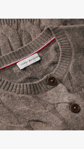 Sweater Tommy Hilfiger Cable cardigan Café