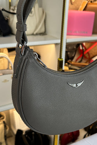 Crossbody Zadig & Voltaire MOONVIBE GRAINED LEATHER Gris