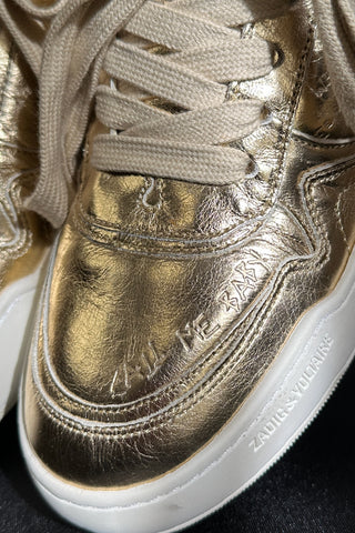 Zapatillas Zadig & Voltaire Wings Vintage Metal Graffiti Gold
