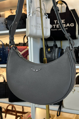 Crossbody Zadig & Voltaire MOONVIBE GRAINED LEATHER Gris