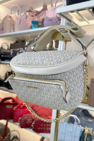 Riñonera Michael Kors Slater Signature Logo Cream Multi