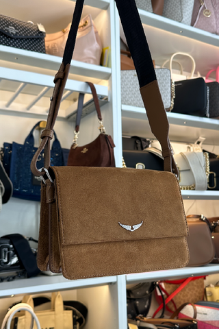 Crossbody Zadig & Voltaire LOLITA WINGS SUEDE cognac
