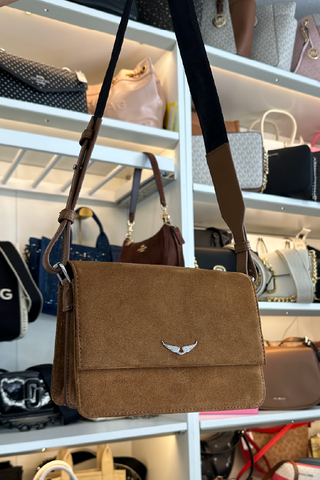 Crossbody Zadig & Voltaire LOLITA WINGS SUEDE cognac